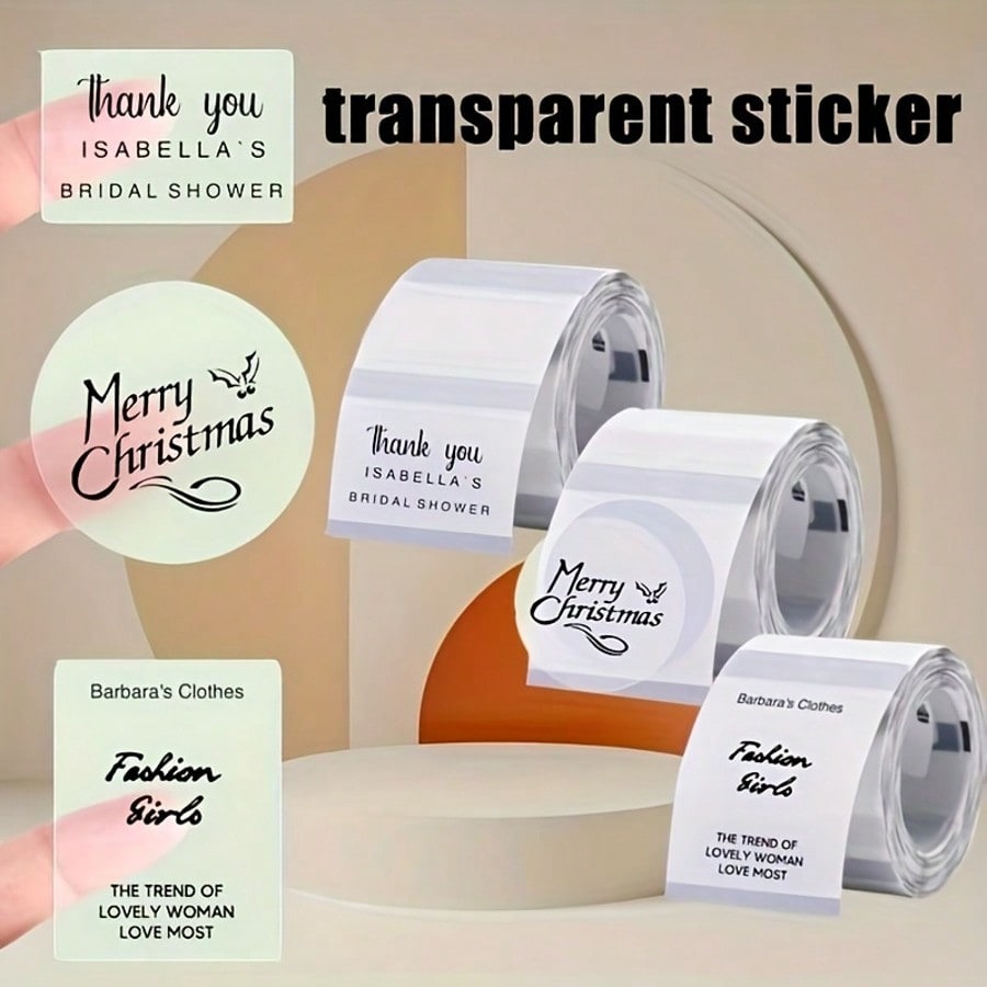 Commercial Label Printing Machine - Transparent Thermal Printing Stickers, Waterproof, Oil-Resistant,